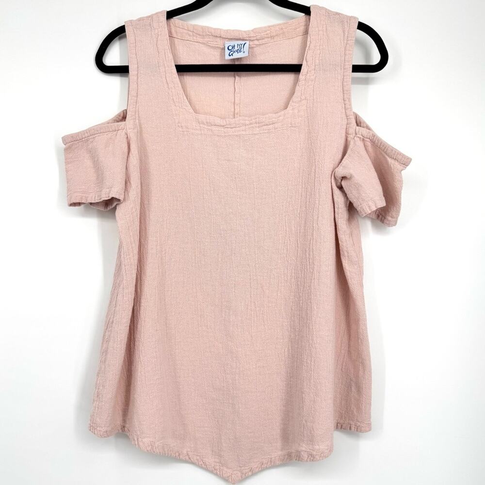 Oh My Gauze! Women's Blush Pink Cold Shoulder Blouse NWOT